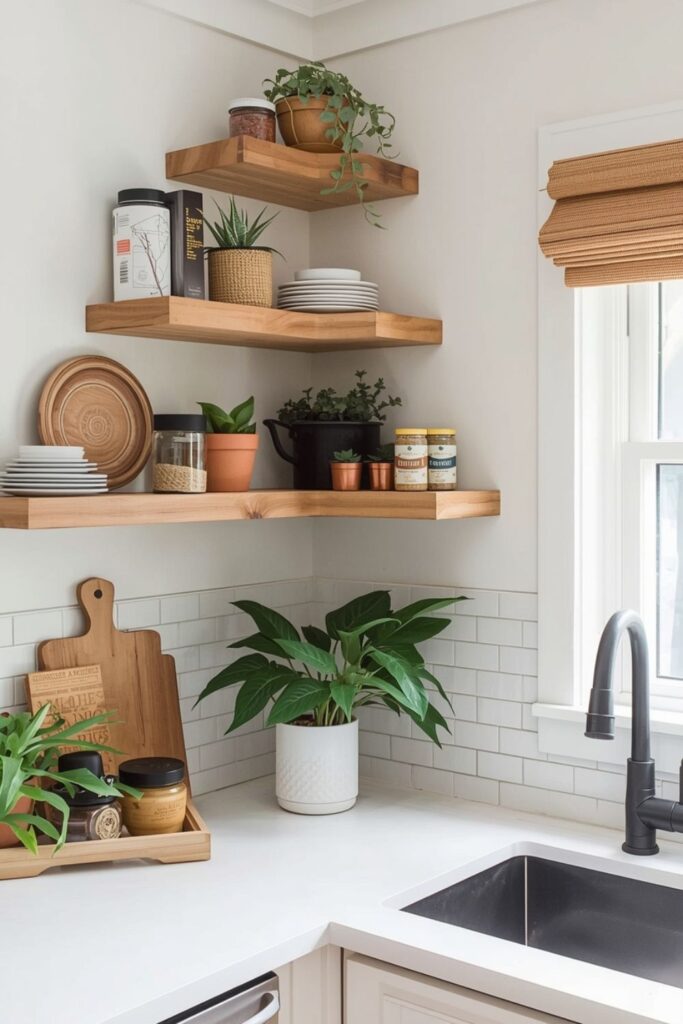 Small Kitchen Storage Ideas Without Cabinets for Kitchen Corners