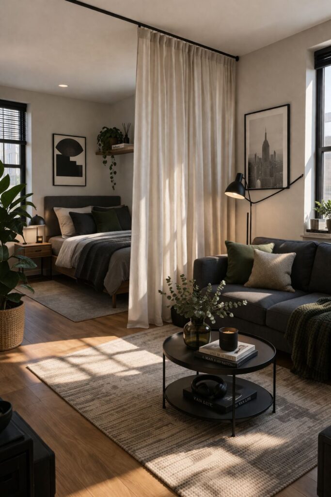 Create Separate Living Areas In Studio Apartment Without Walls