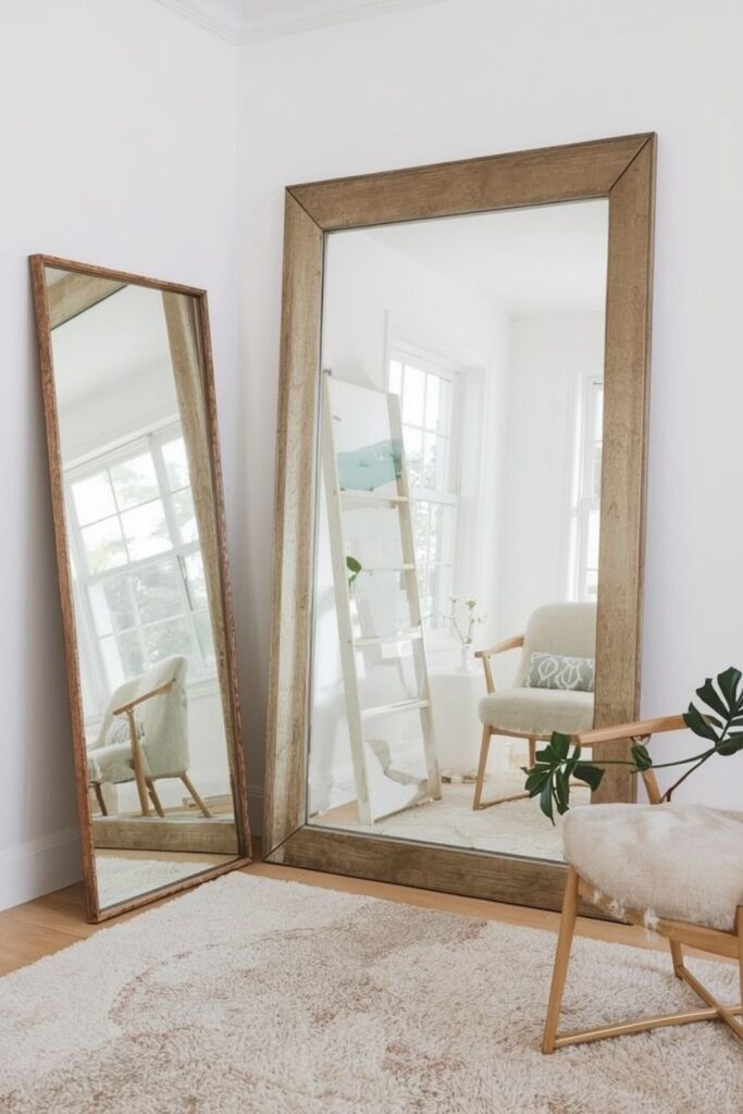 Double Your Space Visually Using One Large Mirror Placement Trick