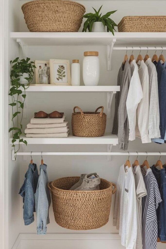 Floating Shelves for Small Spaces Clothing Storage and Display