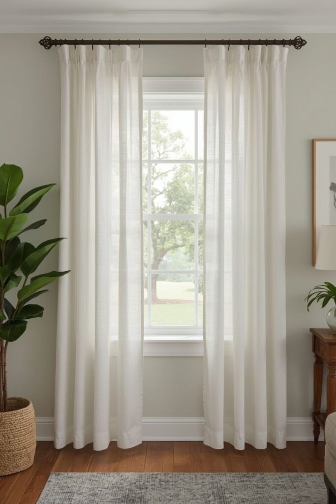 Make Low Ceilings Feel Taller With This Curtain Placement Trick