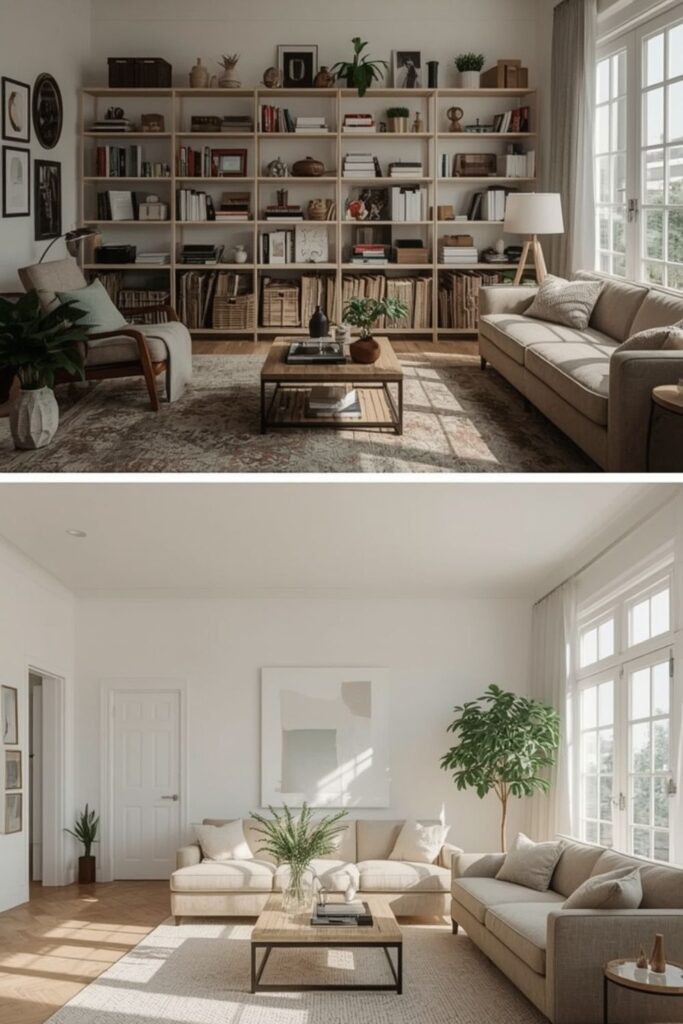 Minimalist Declutter Before and After Home Transformation